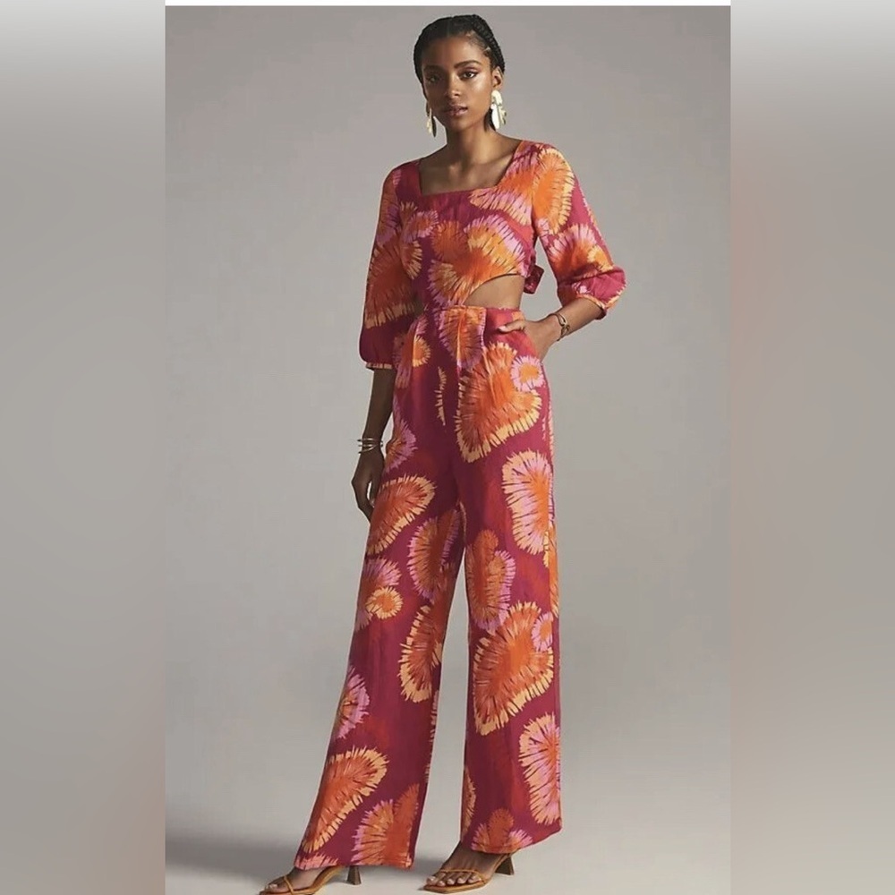 Farm Rio Tropical Tie-Dye Cutout Romper | Size Large - Picture 3 of 7